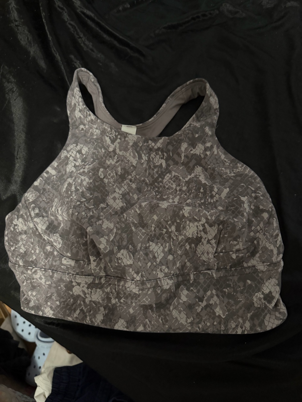 lululemon gray patterned racerback tank top
